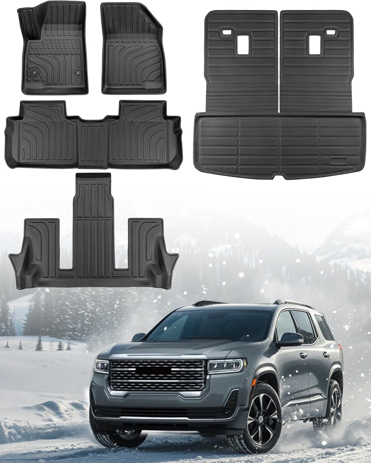GMC Acadia All Weather Floor Mats Custom Fit 2017-2023 Full Set