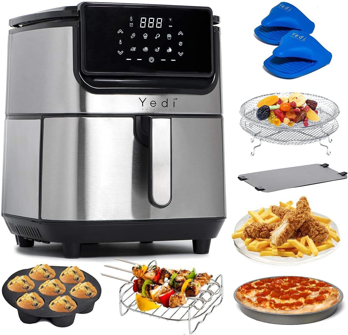 Yedi Evolution Air Fryer - 6.8 Quart Stainless Steel with Deluxe Kit!