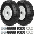 4.10/3.50-6 Flat Free Tire and Wheel 12in - Durable Replacement