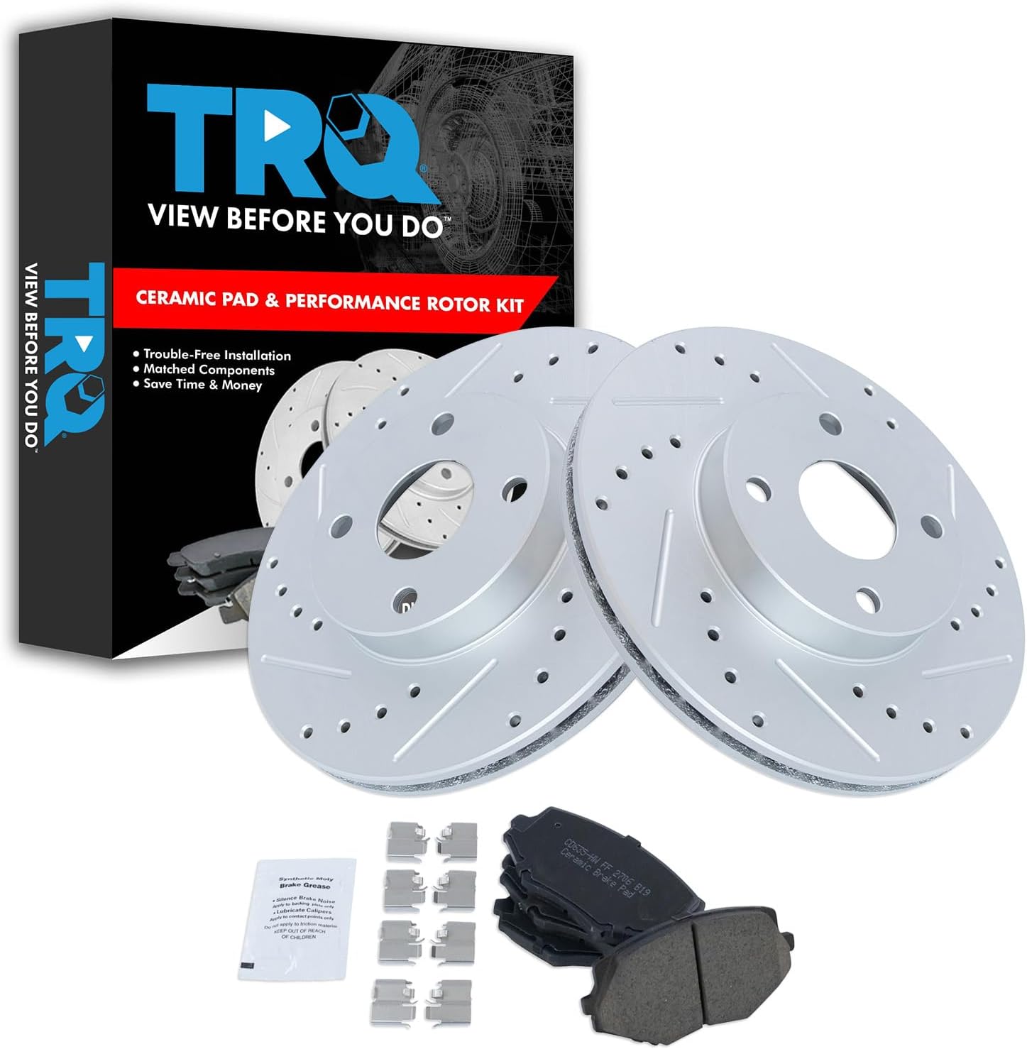 TRQ Front Performance Brake Pad & Rotor Kit for Mazda Miata