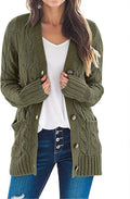 Cable Knit Long Sleeve Open Front Cardigan - Cozy Layering Cardigan