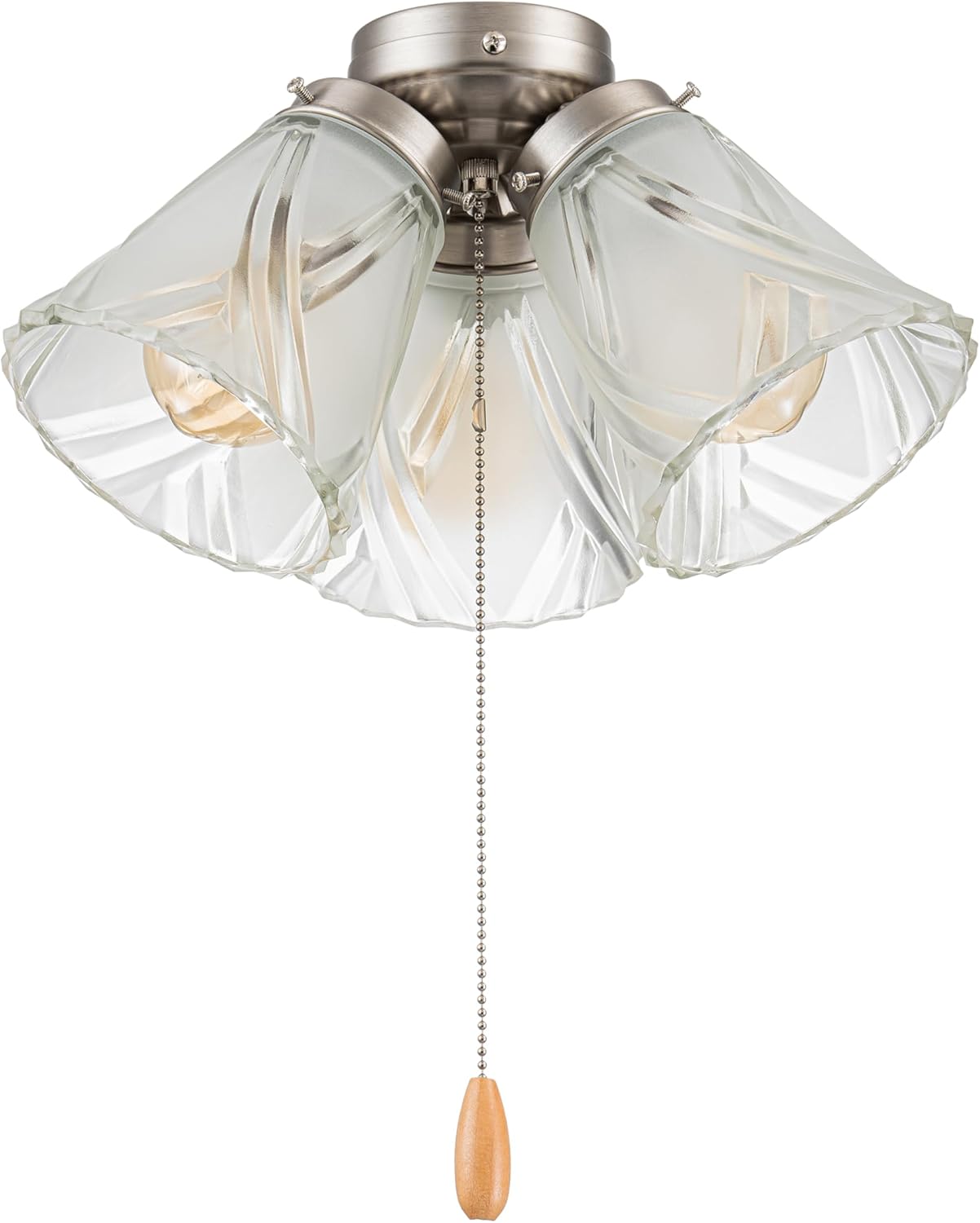 Aspen Creative Three-Light Ceiling Fan Light Kit in Brushed Nickel