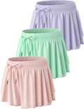 3 Pack Womens Flowy Running Shorts 2-in-1 Butterfly Skirts Women's