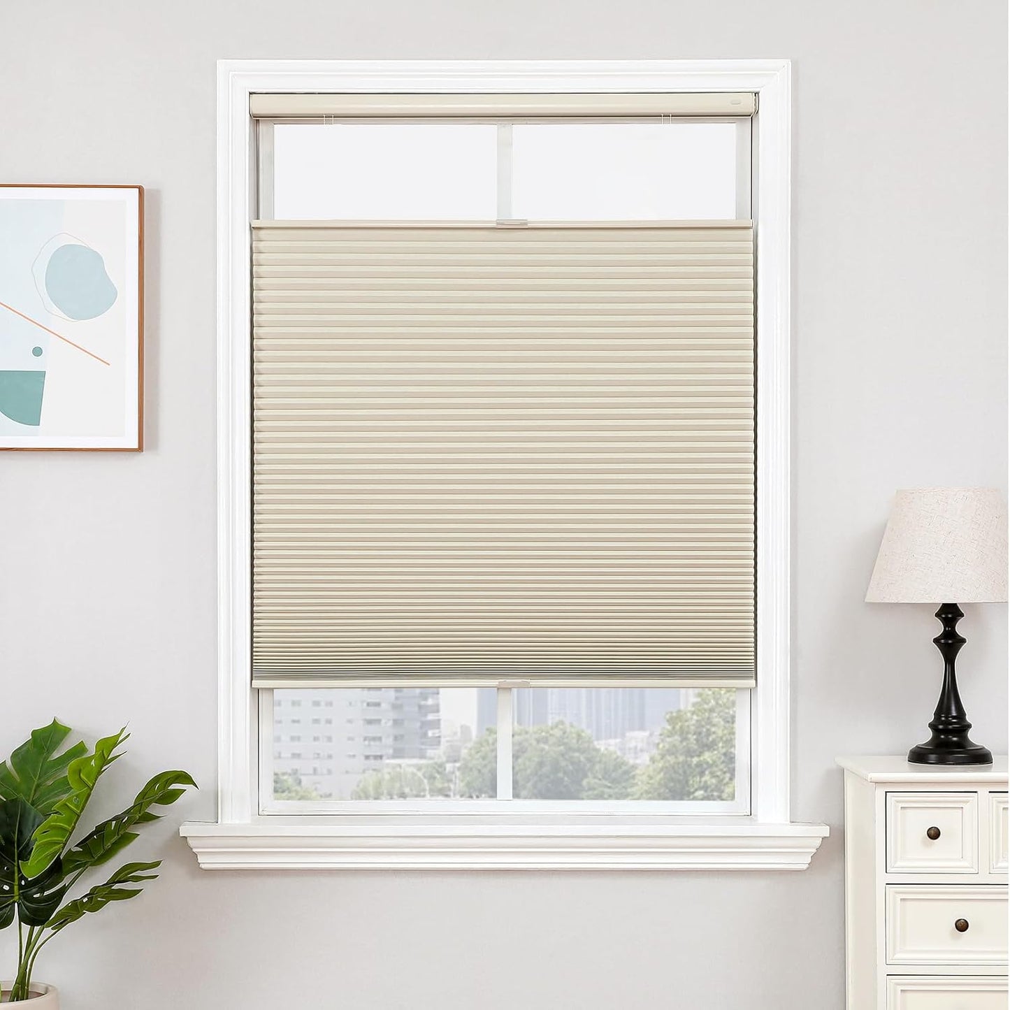 Joydeco No Tools No Drill Blinds for Indoor Windows, 27in W x 64in H