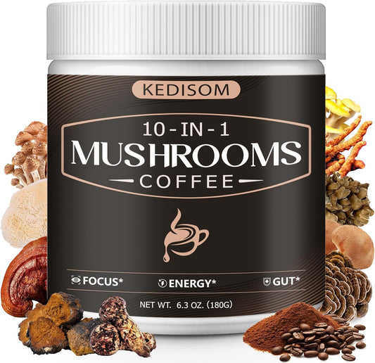 10-in-1 Mushroom Coffee for Focus & Energy - KEDISOM