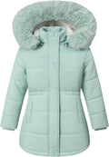 Girls Winter Jacket Long Puffer Coat with Removable Hood - Warm Design