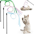 Cat Rainbow Ribbon Wand Toys - 3pc Interactive Teaser for Play