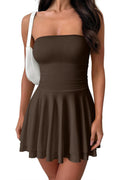 Women's Tube Ruched Waist Mini Dress - Summer Party Ready