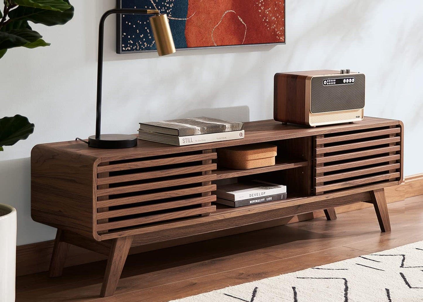 mopio Ensley TV Stand for 55/60/65 inch TV, Mid Century Style