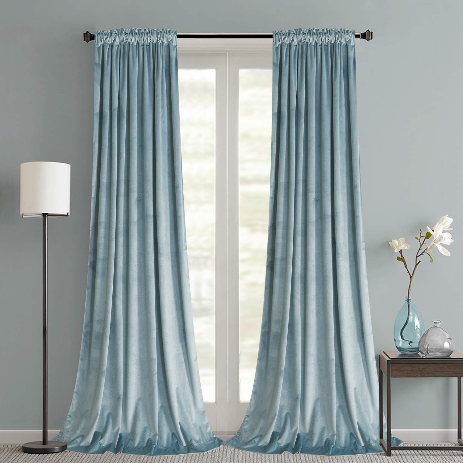 Roslynwood Velvet Blackout Curtains - Noise Reducing and Insulated