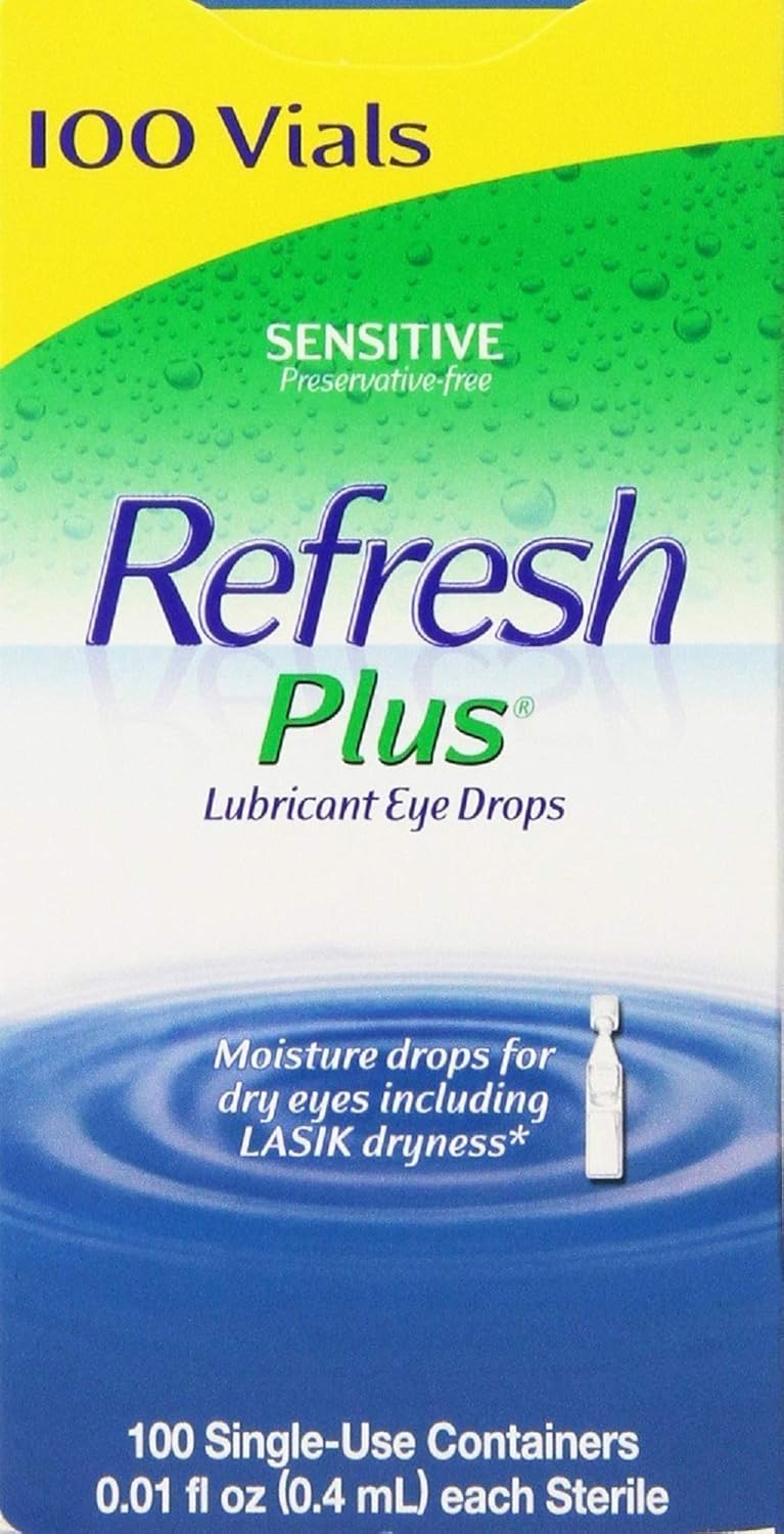 Allergan Refresh Plus Lubricant Eye Drops - 100 Count Vials