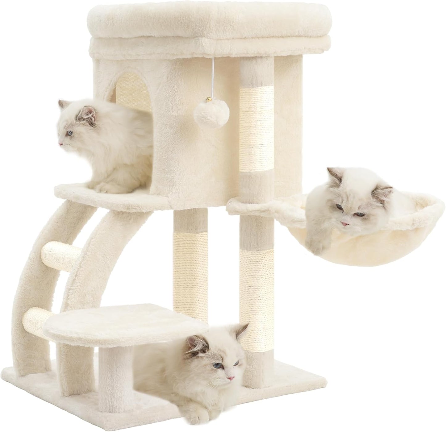Heybly Cat Tree Tower for Indoor Kittens with Plush Perch