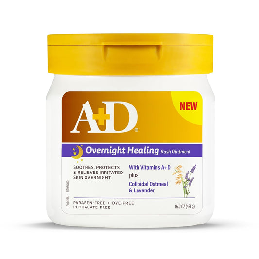 A+D Overnight Healing Diaper Rash Ointment - Soothes & Protects with Lavender - 15.2 oz