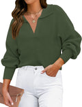 ZESICA Women's V Neck Ribbed Knit Pullover - Cozy Fall Staple