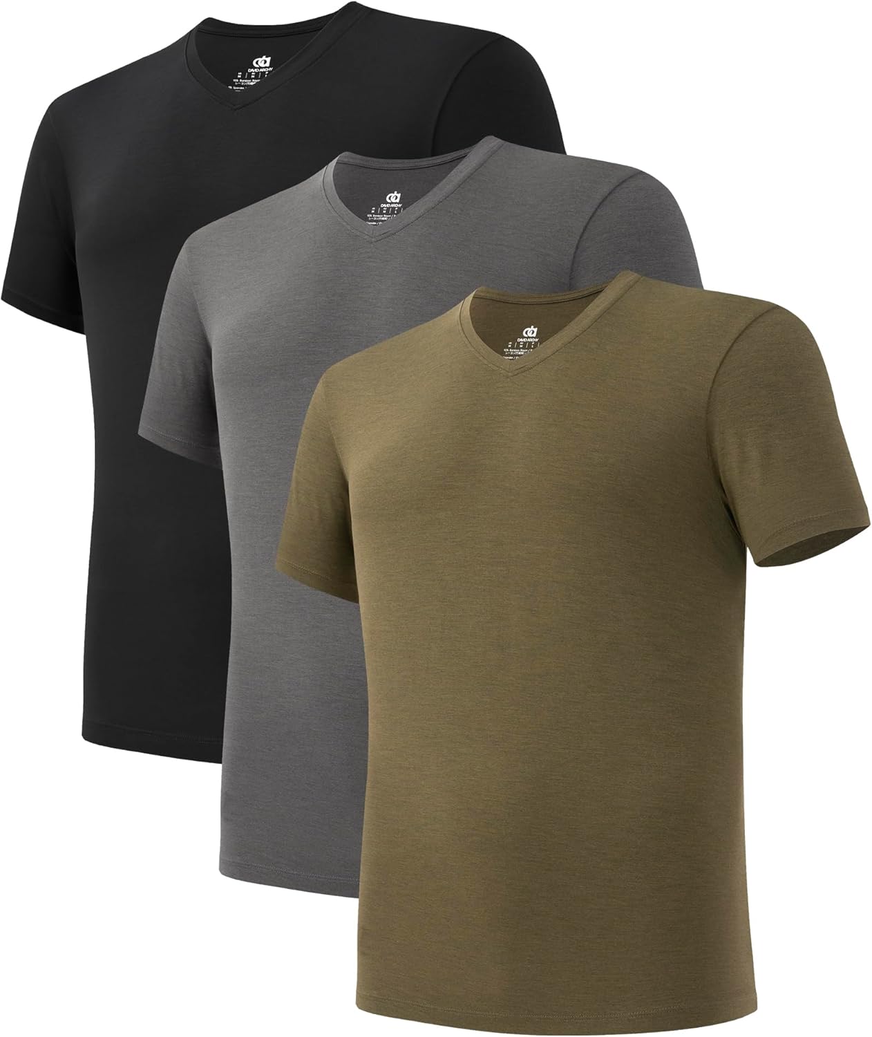 Bamboo Rayon Men's Undershirt V-Neck T-Shirts for Comfort