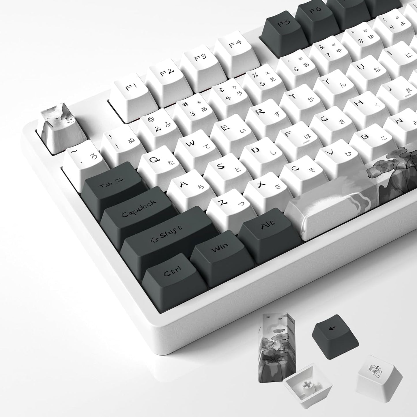 MOLGRIA Ink Lotus Keycaps Set for Custom Gaming Keyboards