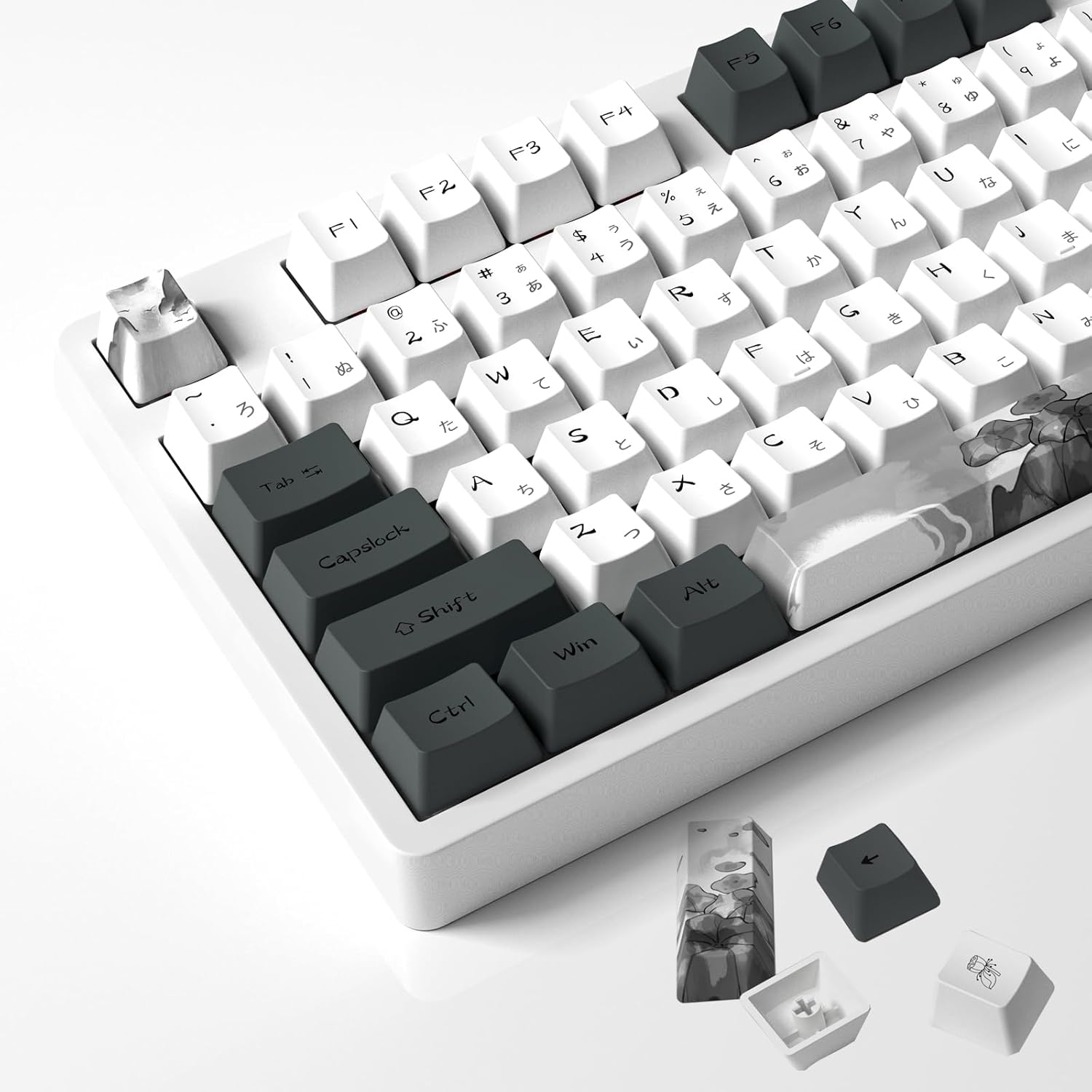 MOLGRIA Ink Lotus Keycaps Set for Custom Gaming Keyboards
