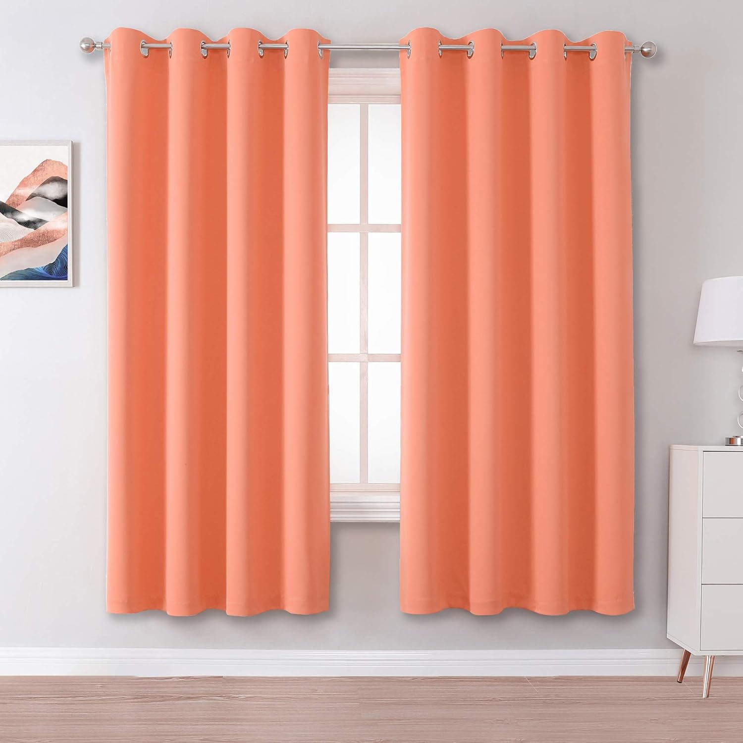 DUALIFE Coral Curtains 72 Inch Length for Stylish Home Decor