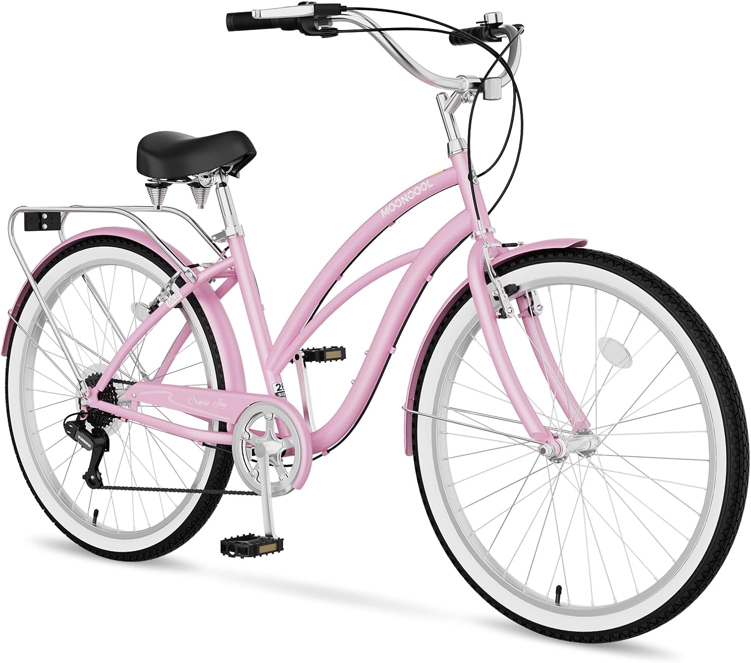 MOONCOOL Beach Cruiser Bike for Comfortable Rides and Style