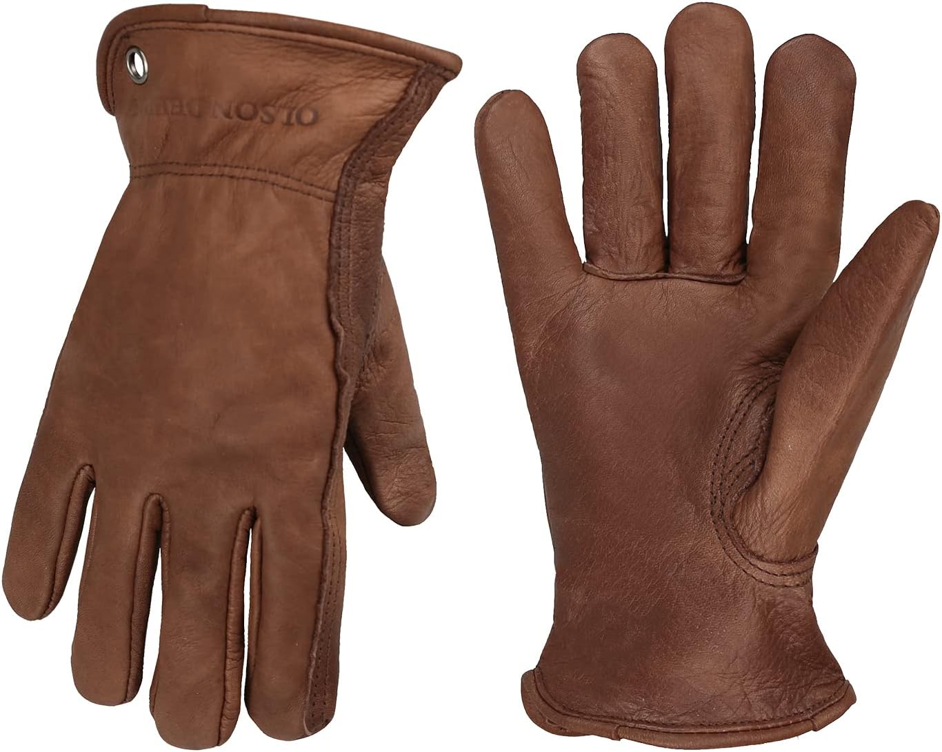 Faded Retro Leather Work Gloves for Men