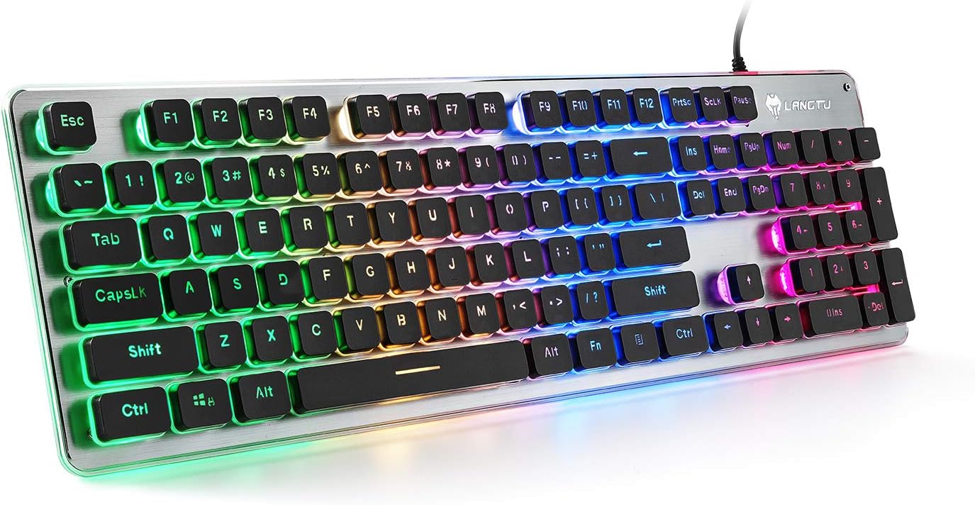 LANGTU LED Backlit Gaming Keyboard - Study in Quiet Style!