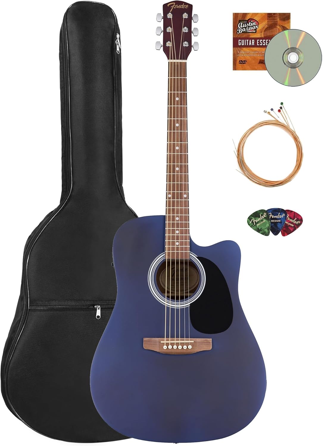 Fender FA Series Dreadnought Acoustic-Electric Guitar Bundle