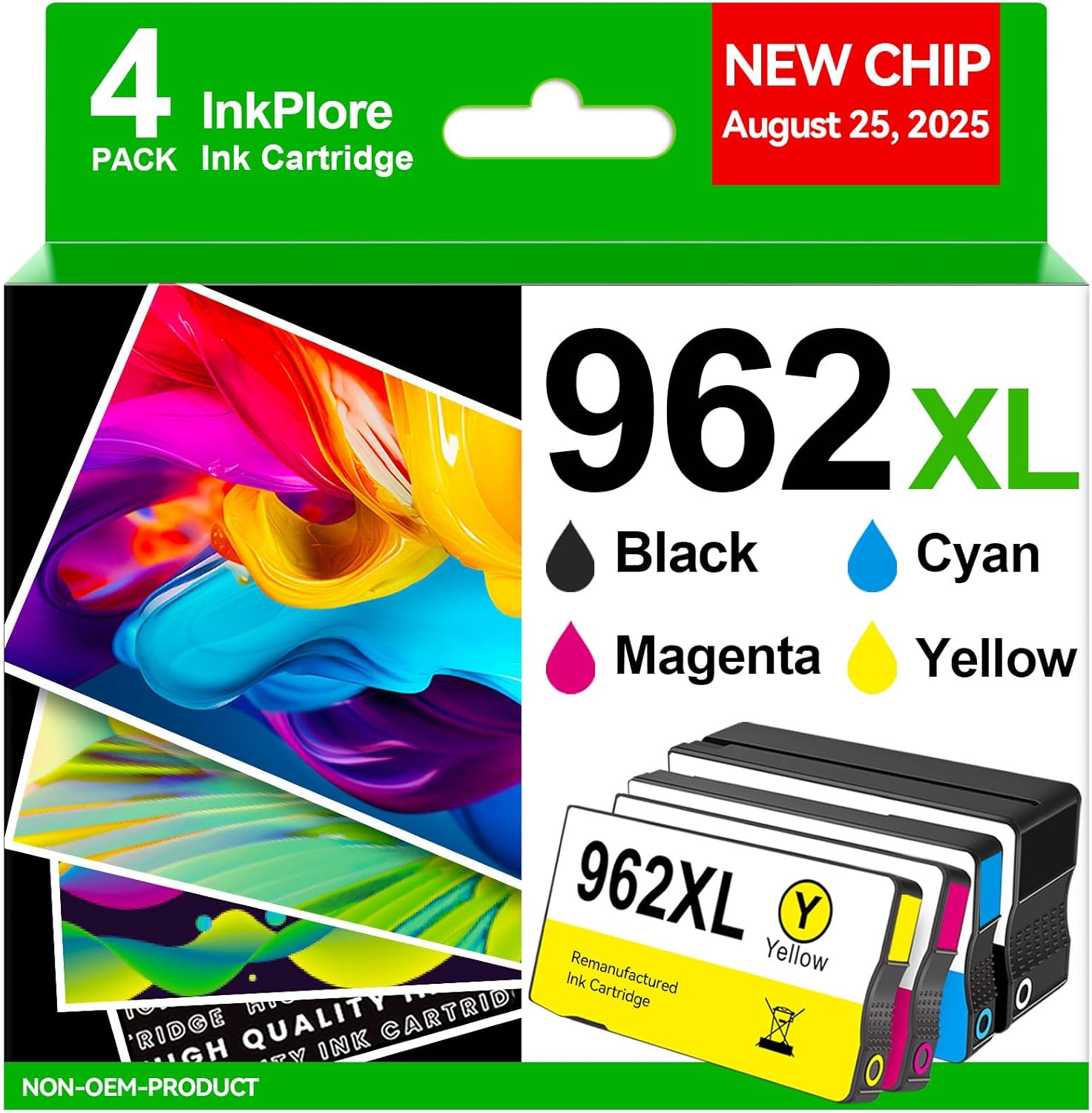 High Yield 962XL Ink Cartridges Combo Pack for HP Printers