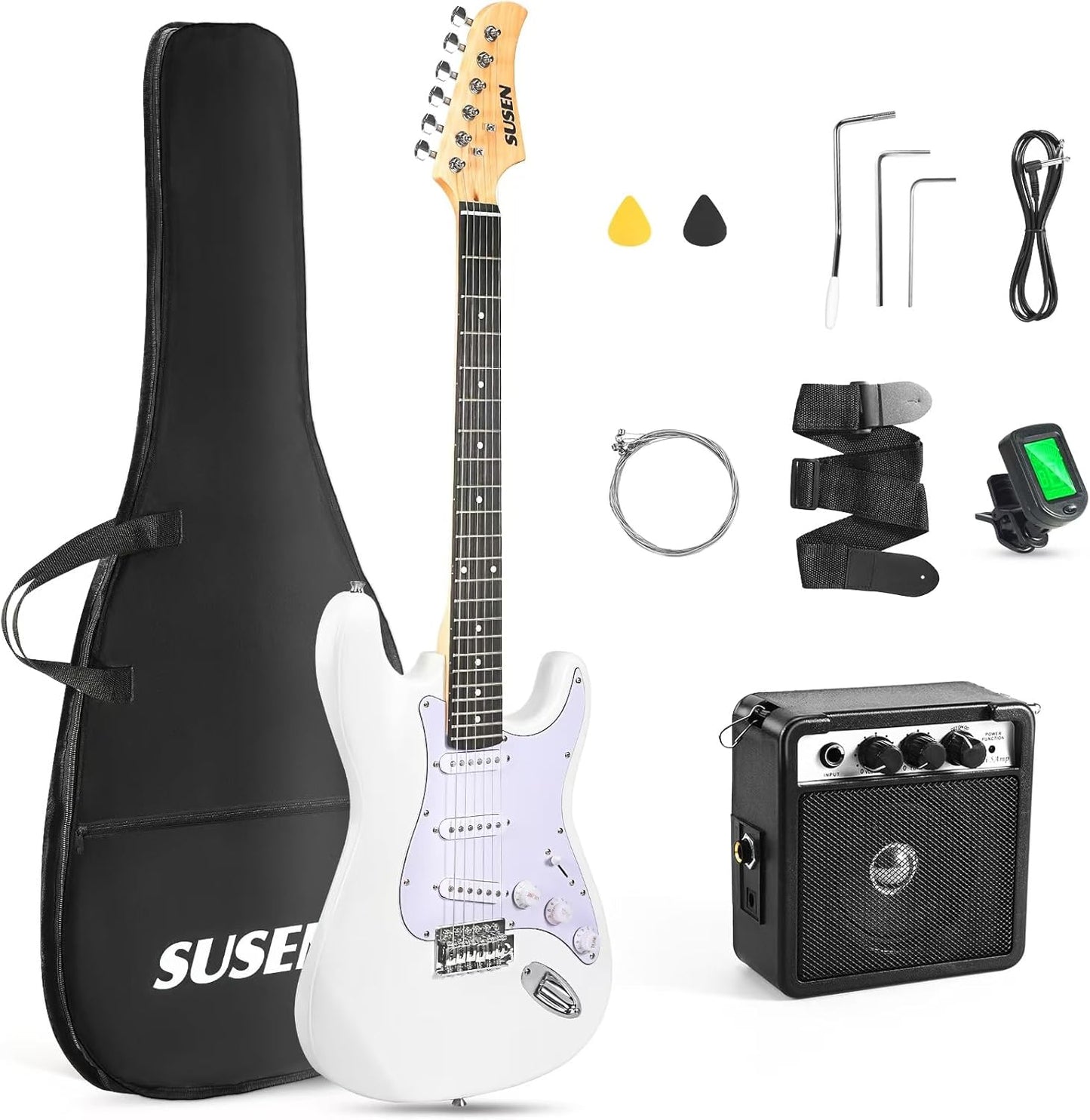 Electric Guitar Starter Kit with Mini Amp and Accessories