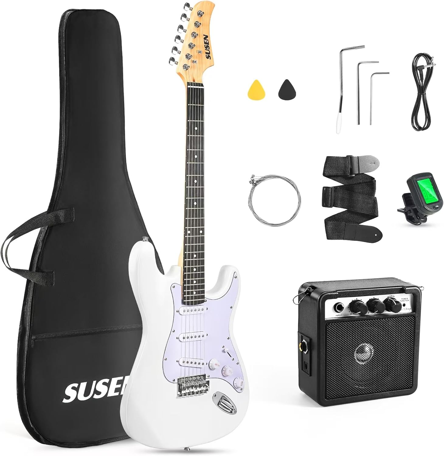 Electric Guitar Starter Kit with Mini Amp and Accessories