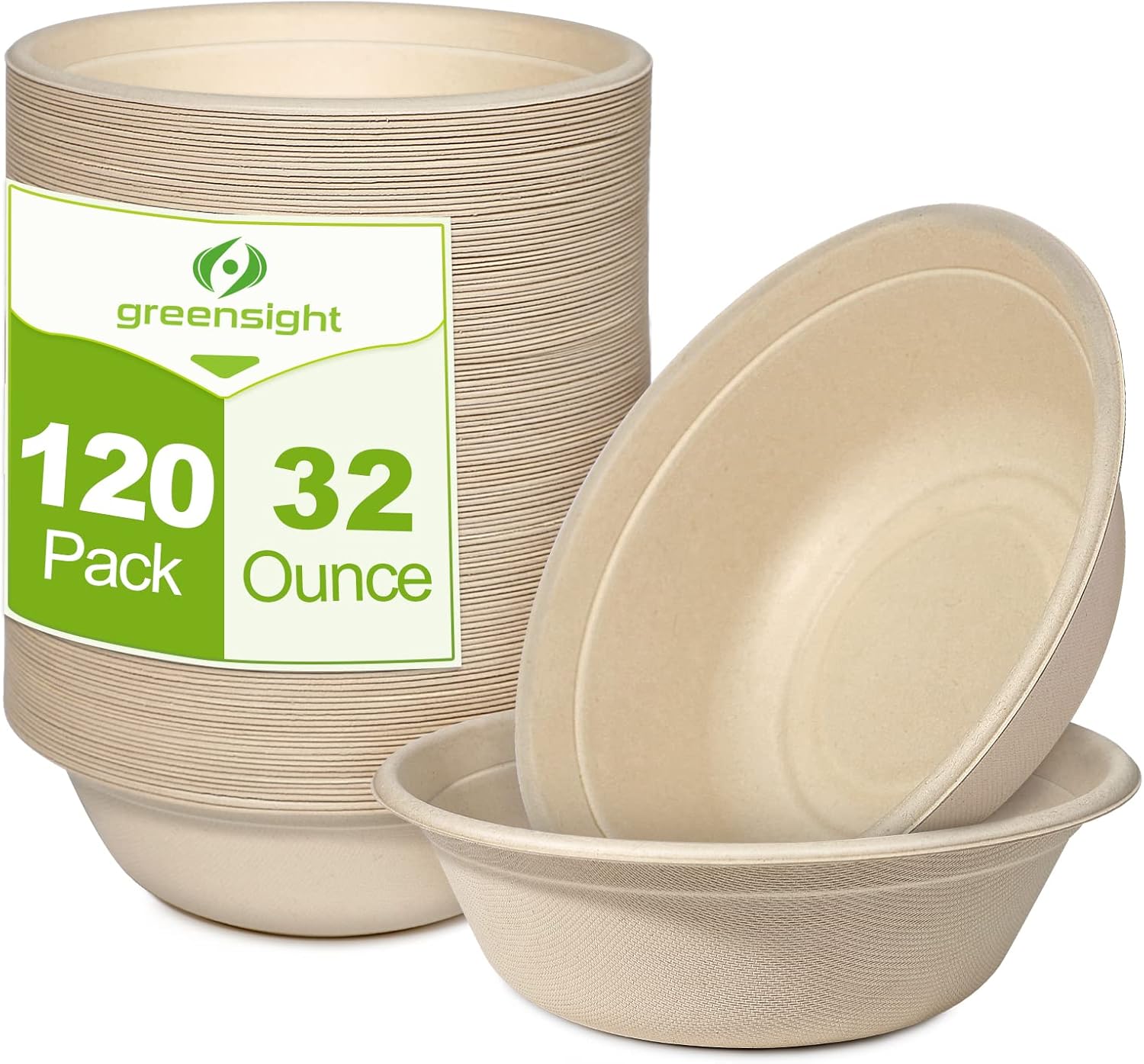 32oz Large Paper Bowls - Heavy Duty Biodegradable Eco Friendly