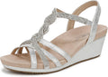 LifeStride womens Miami Wedge Sandals - Sparkly Comfort