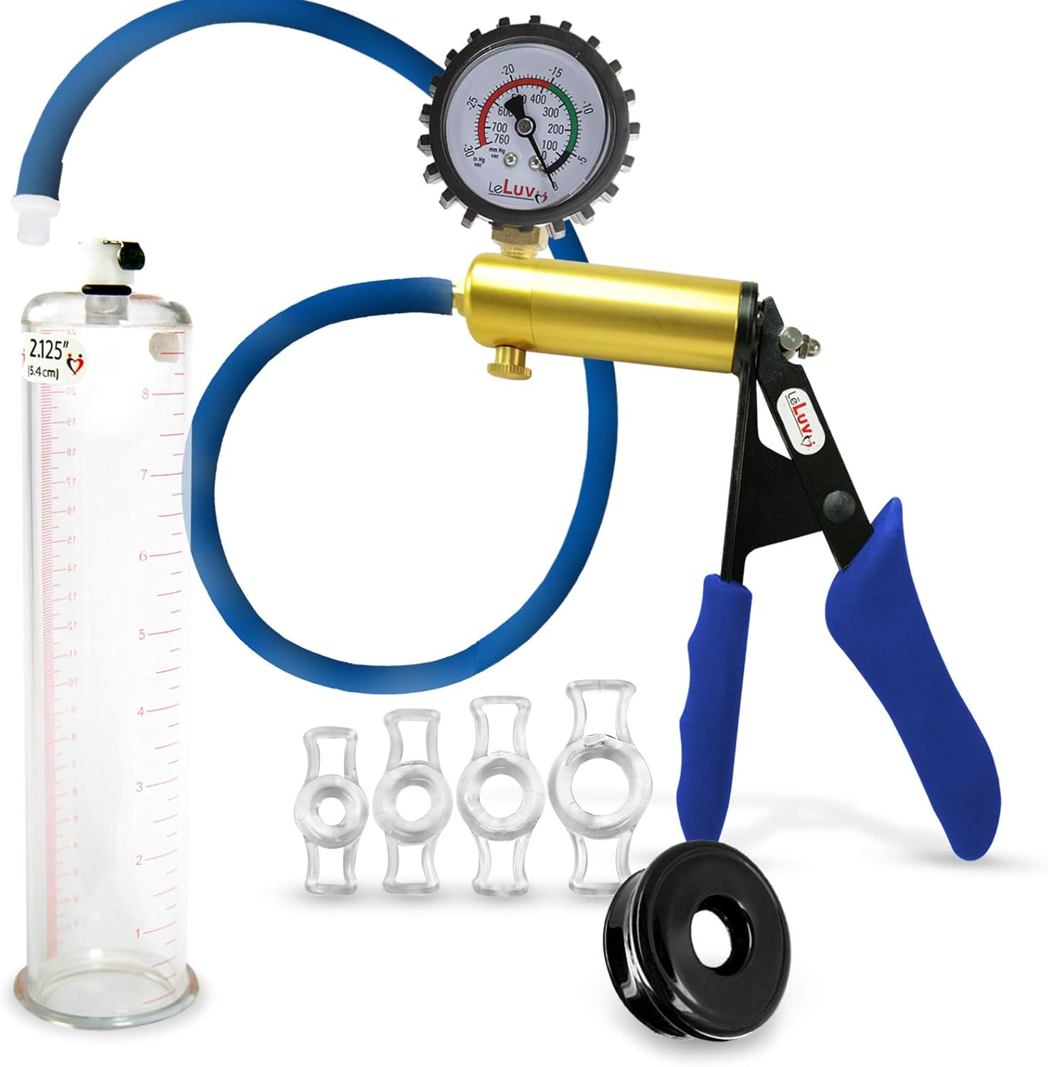 LeLuv Ultima Penis Pump with Brass Handle and Silicone Grips
