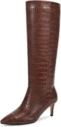 Knee High Boots for Women with Kitten Heel and Pointed