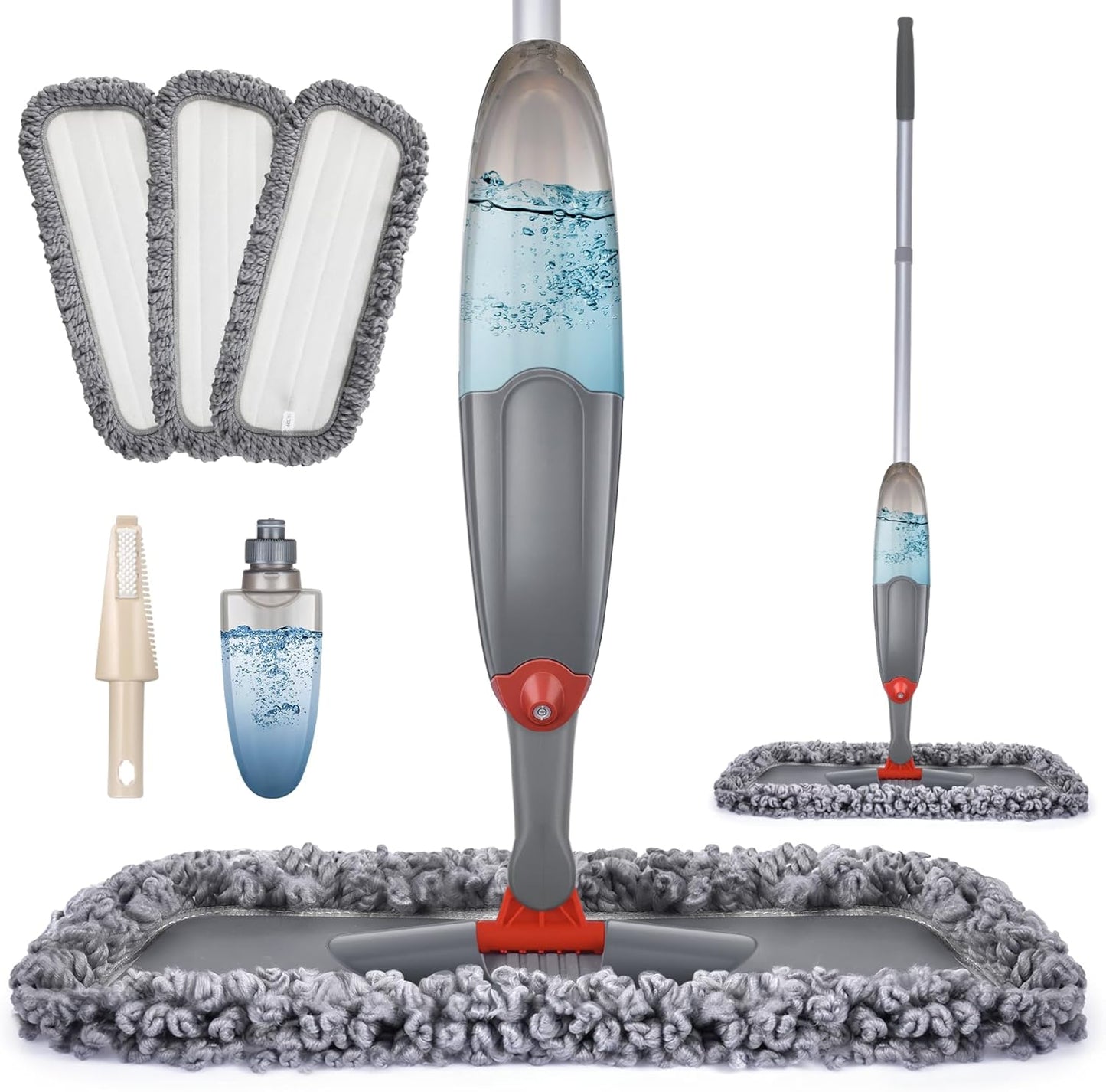 Domi-patrol Microfibre Spray Mop - 3 Heads & Bottle