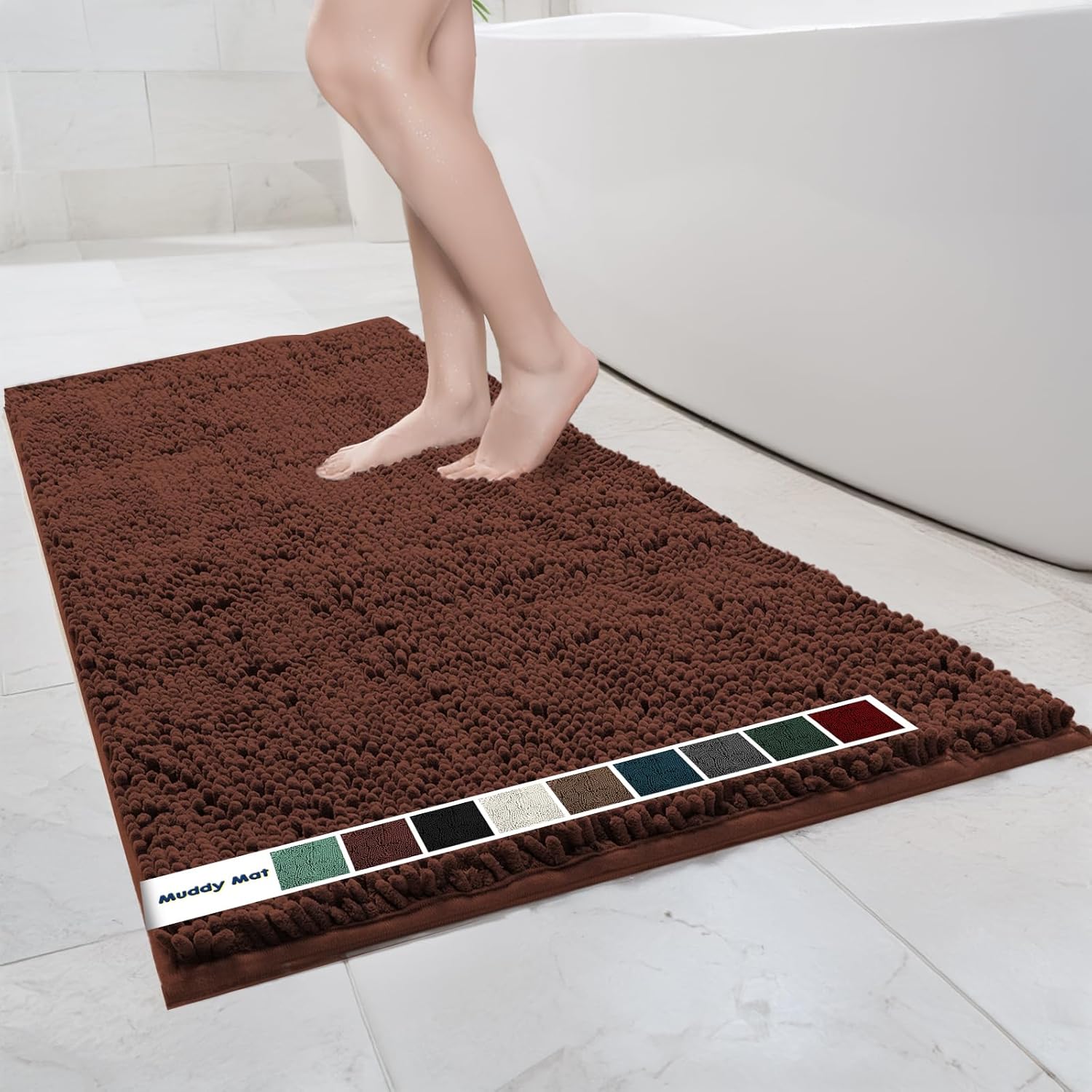 Muddy Mat Chenille Bathroom Rugs Quick Dry Microfiber Mats
