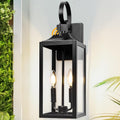 Black Dusk to Dawn Outdoor Wall Lantern for Modern Porches