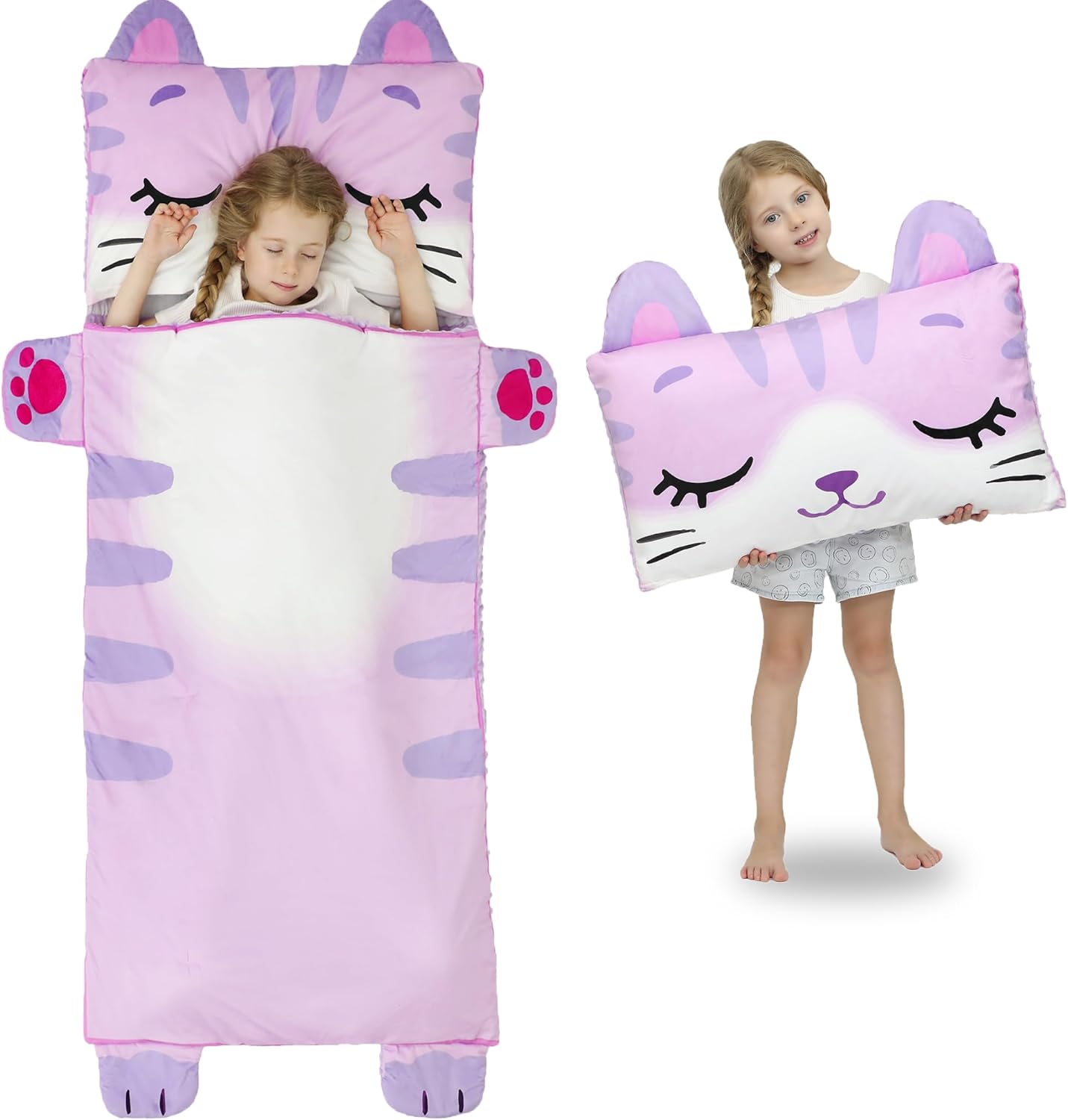 Wizland Sleeping Bag for Kids - Cozy Flannel Nap Mat for Travel