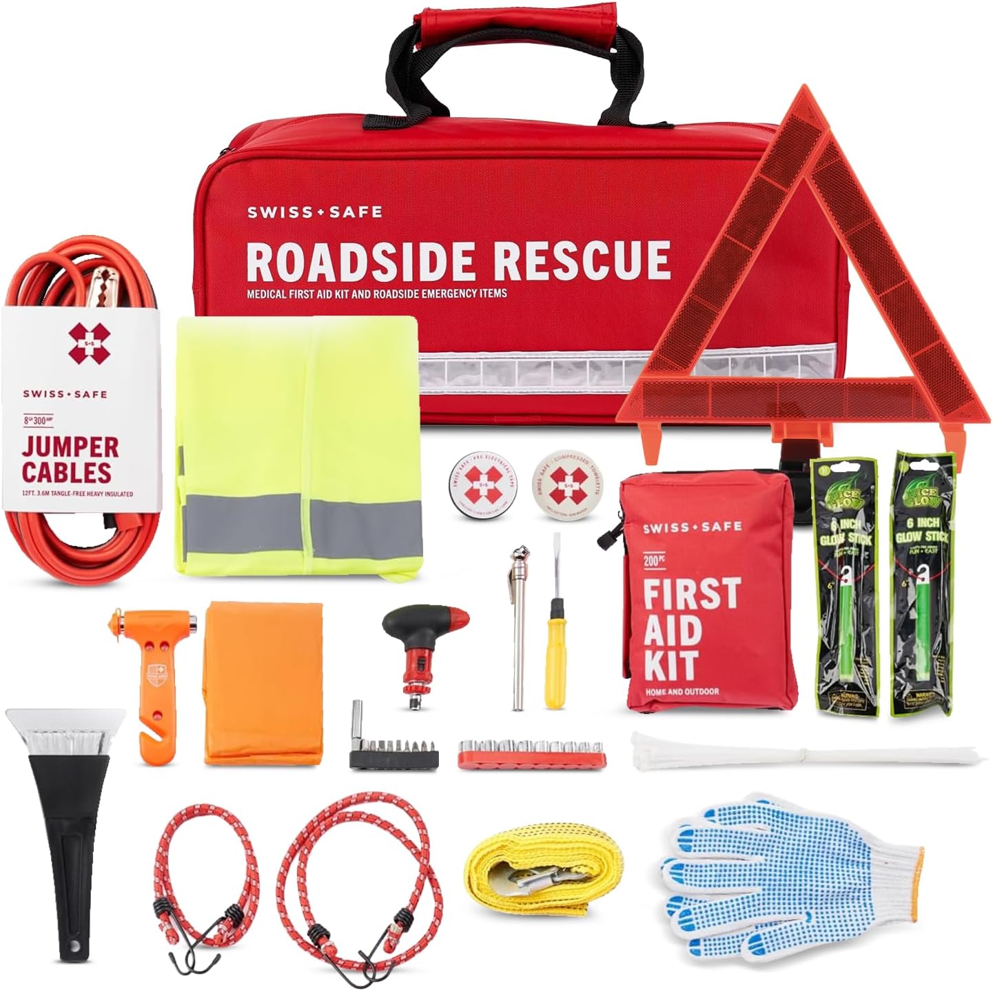 Swiss Safe 2-in-1 First Aid Kit for Car, Travel & Home Safety