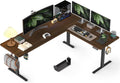 75x61 Inches Reversible L Shaped Standing Desk Height Adjustable