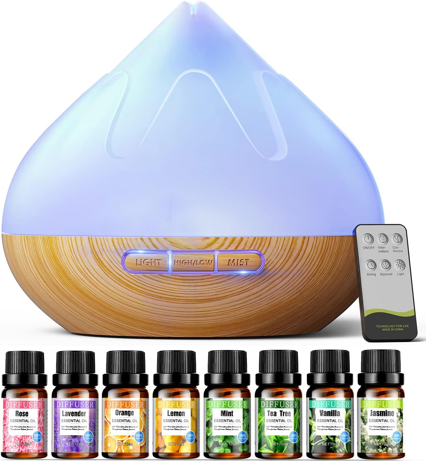 500ml Aroma Diffuser Set with Remote Control - Relax & Refresh