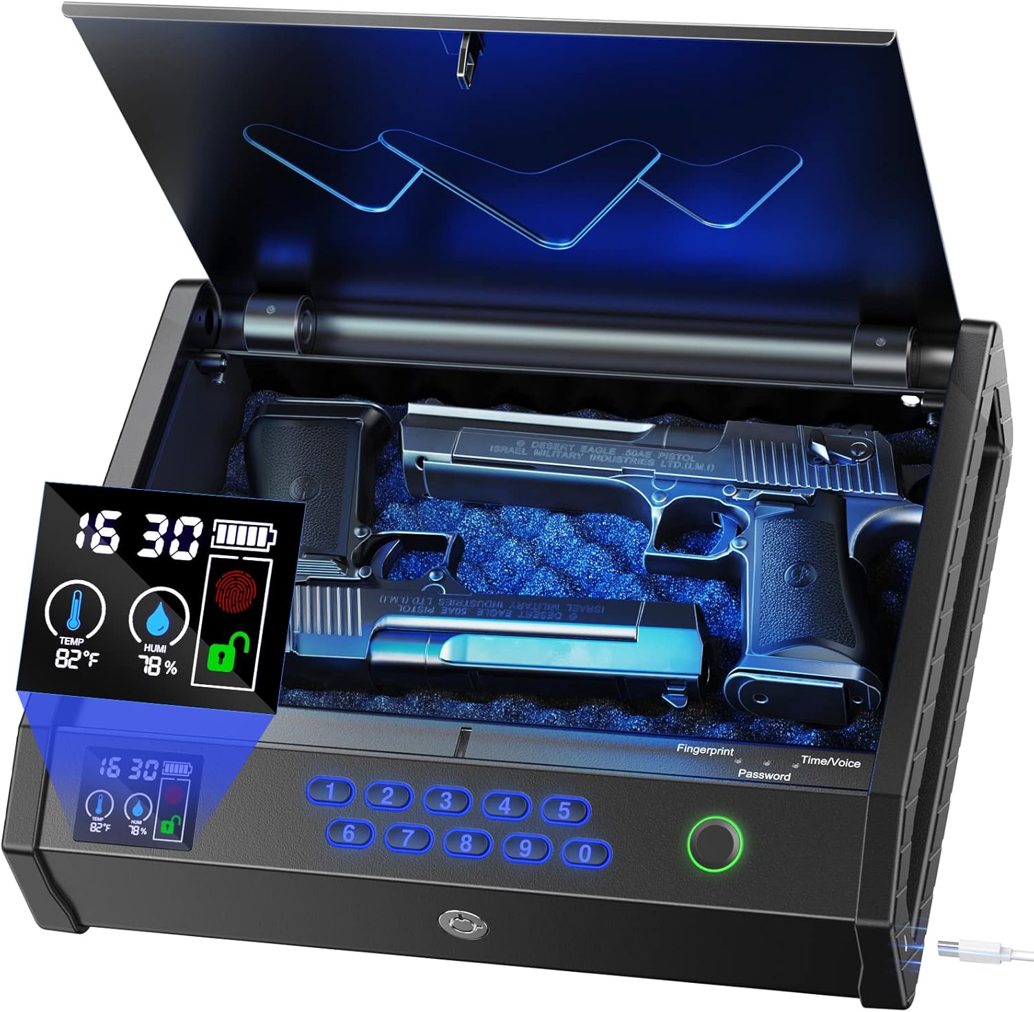 Biometric Gun Safe with LCD Display for Quick Access and Security