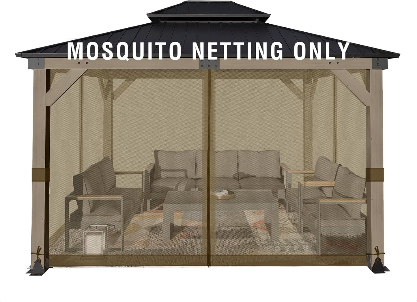 Aoodor 12x14 ft Gazebo Mosquito Netting for Outdoor Spaces