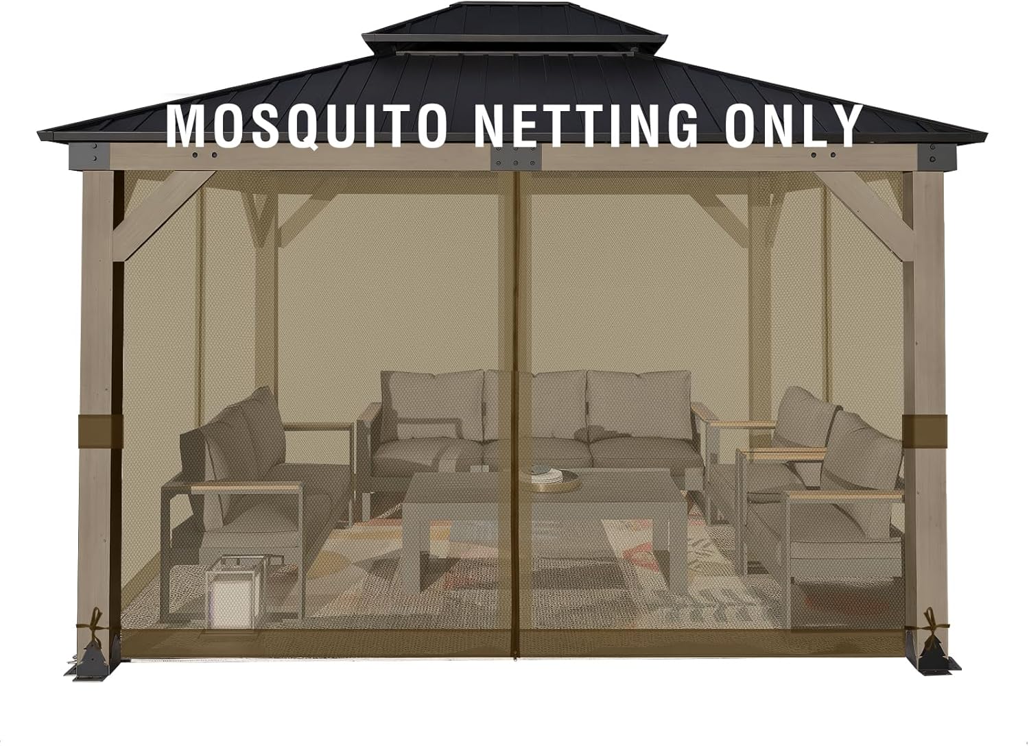 Aoodor 12x14 ft Gazebo Mosquito Netting for Outdoor Spaces