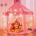 Princess Tent for Girls with Big Star Lights - Indoor Castle Playhouse
