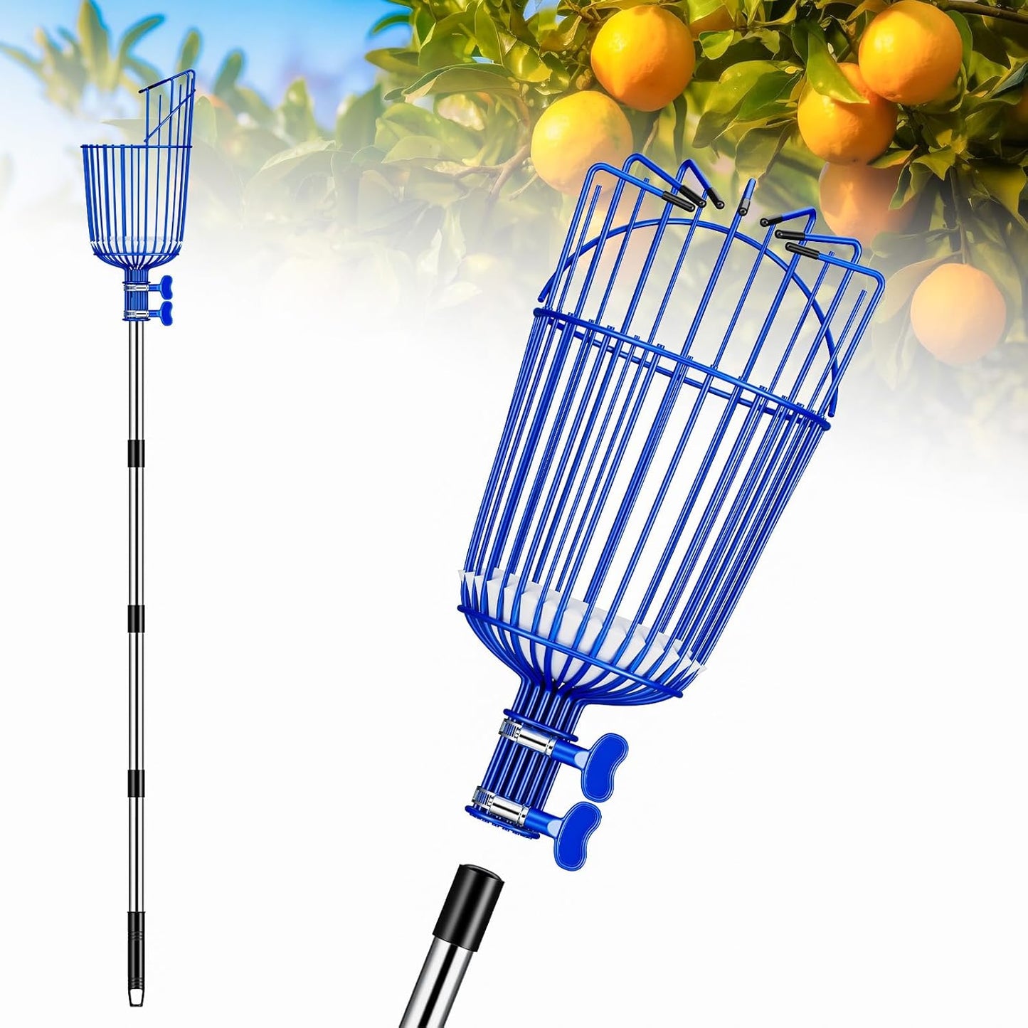 Fruit Picker Pole Tool for Easy Apple Avocado Cherry Picking