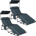 Tanning Chair with Face Hole and Canopy - Portable 2 Pack