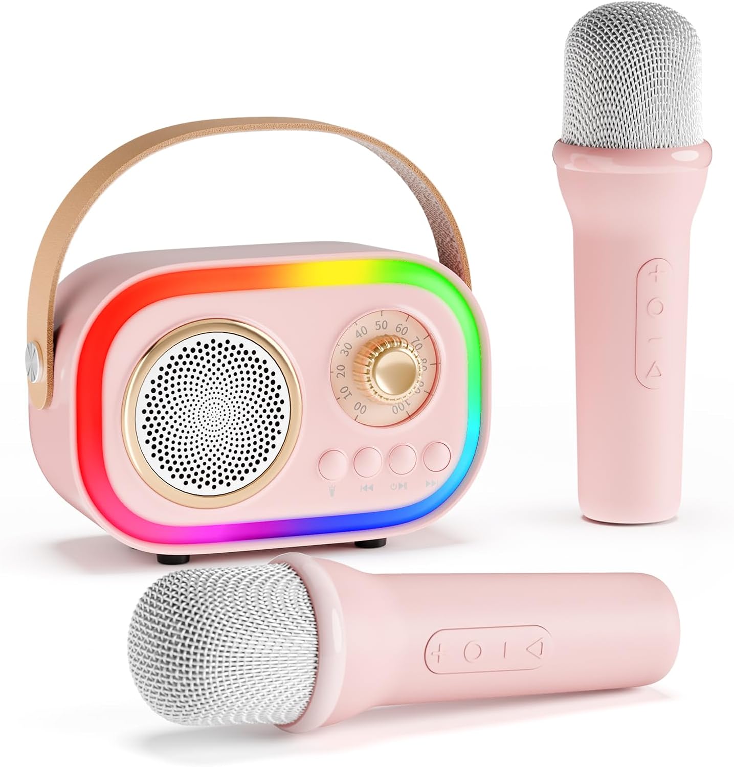 Portable Kids Karaoke Machine with 2 Wireless Mics & Bluetooth Speaker - Papanoo
