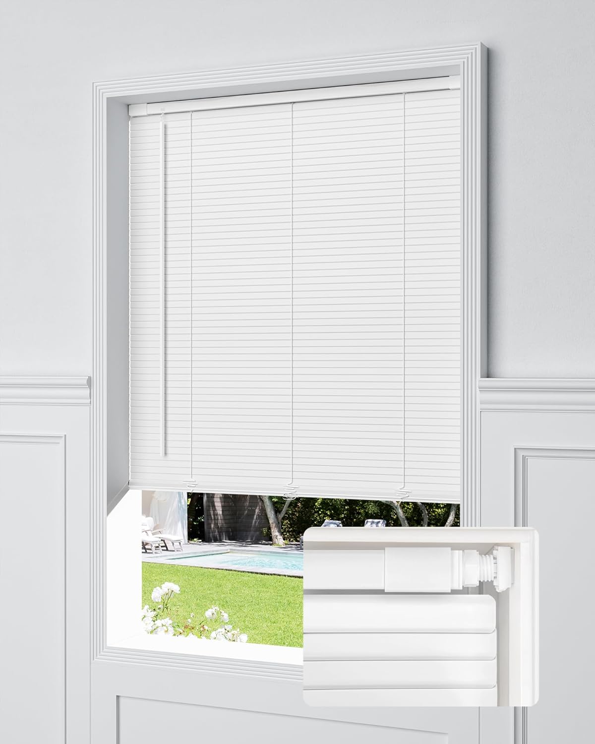 No Tools No Drill Cordless Mini Blinds for Indoor Windows