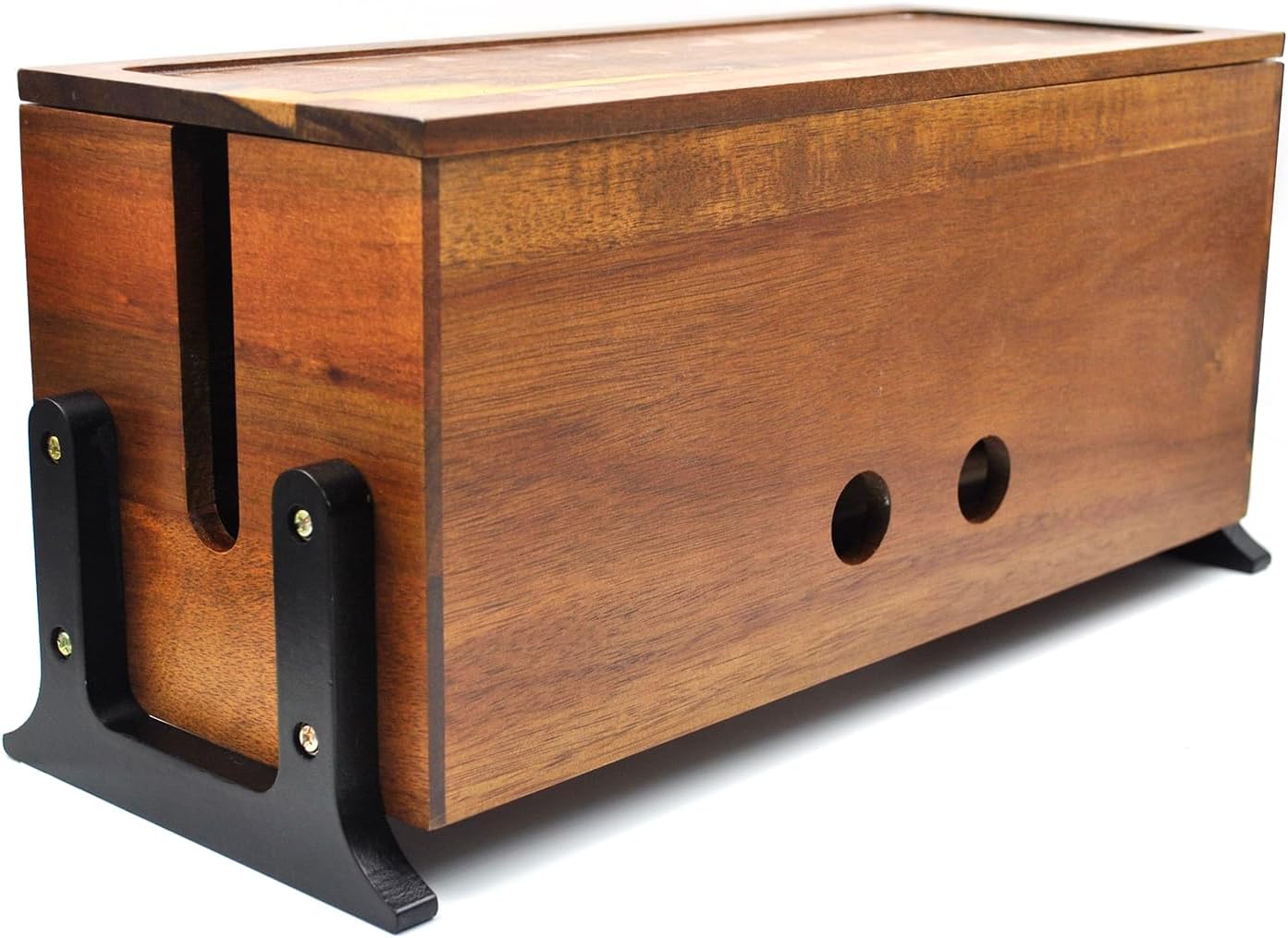 Vintage Walnut Cable Box Organizer - Declutter with Style!