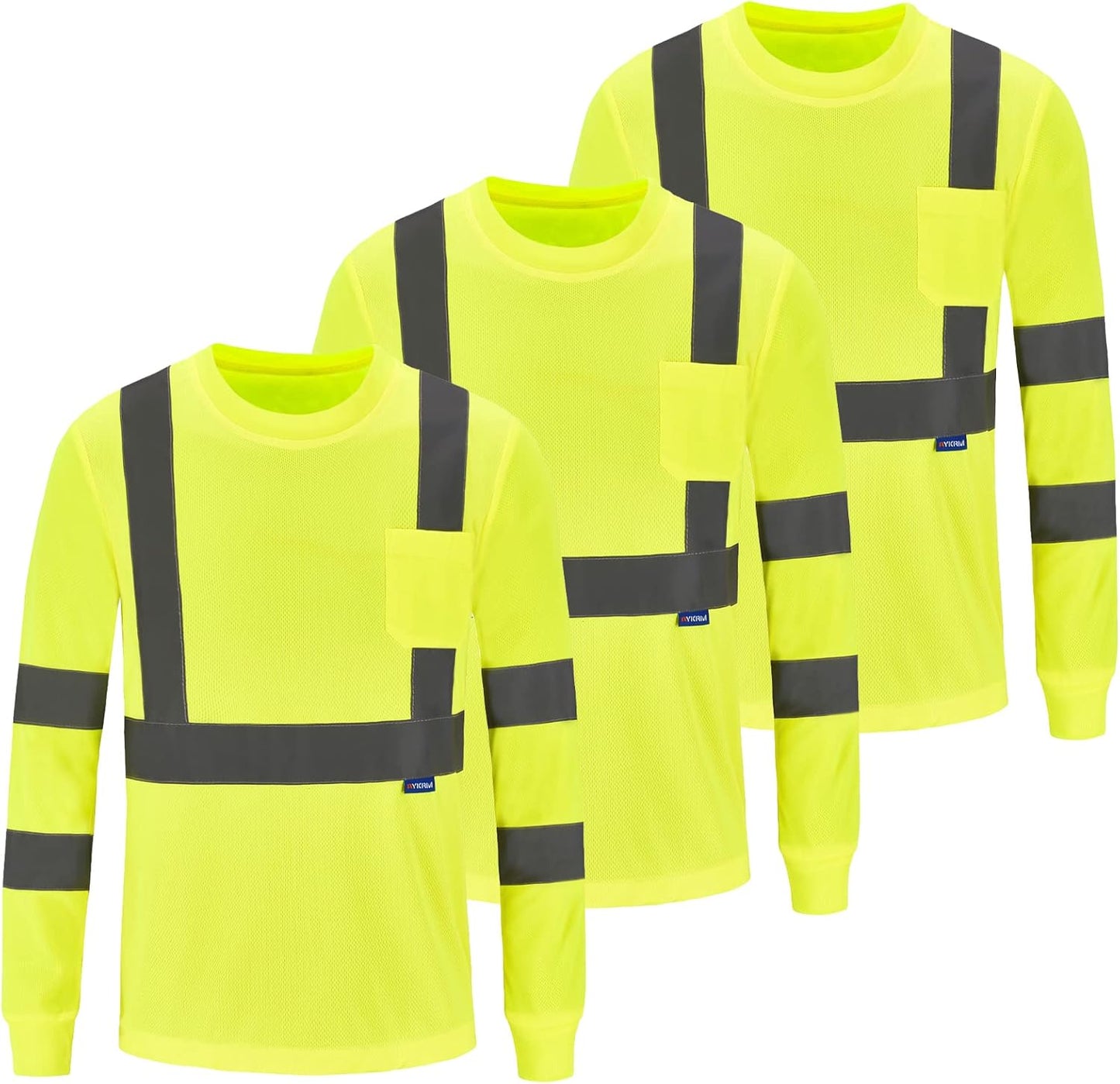 High Visibility Work T Shirt Long Short Sleeve Class 3 Safety Shirt